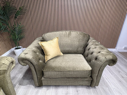 A&J Victoria Fabric 3 Seater Sofa + Love Chair + Footstool Set - RRP £4897