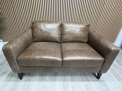 John Lewis BAILEY Style Leather 3 + 2 Seater Sofa Set, Chestnut - RRP £3978