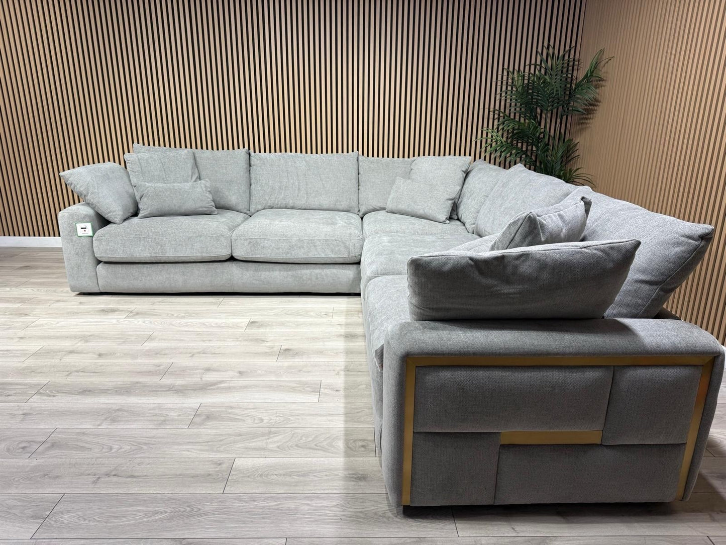 METZ Premium Fabric Large Corner Sofa, Cloud Grey - RRP £3,499