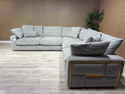 METZ Premium Fabric Large Corner Sofa, Cloud Grey - RRP £3,499