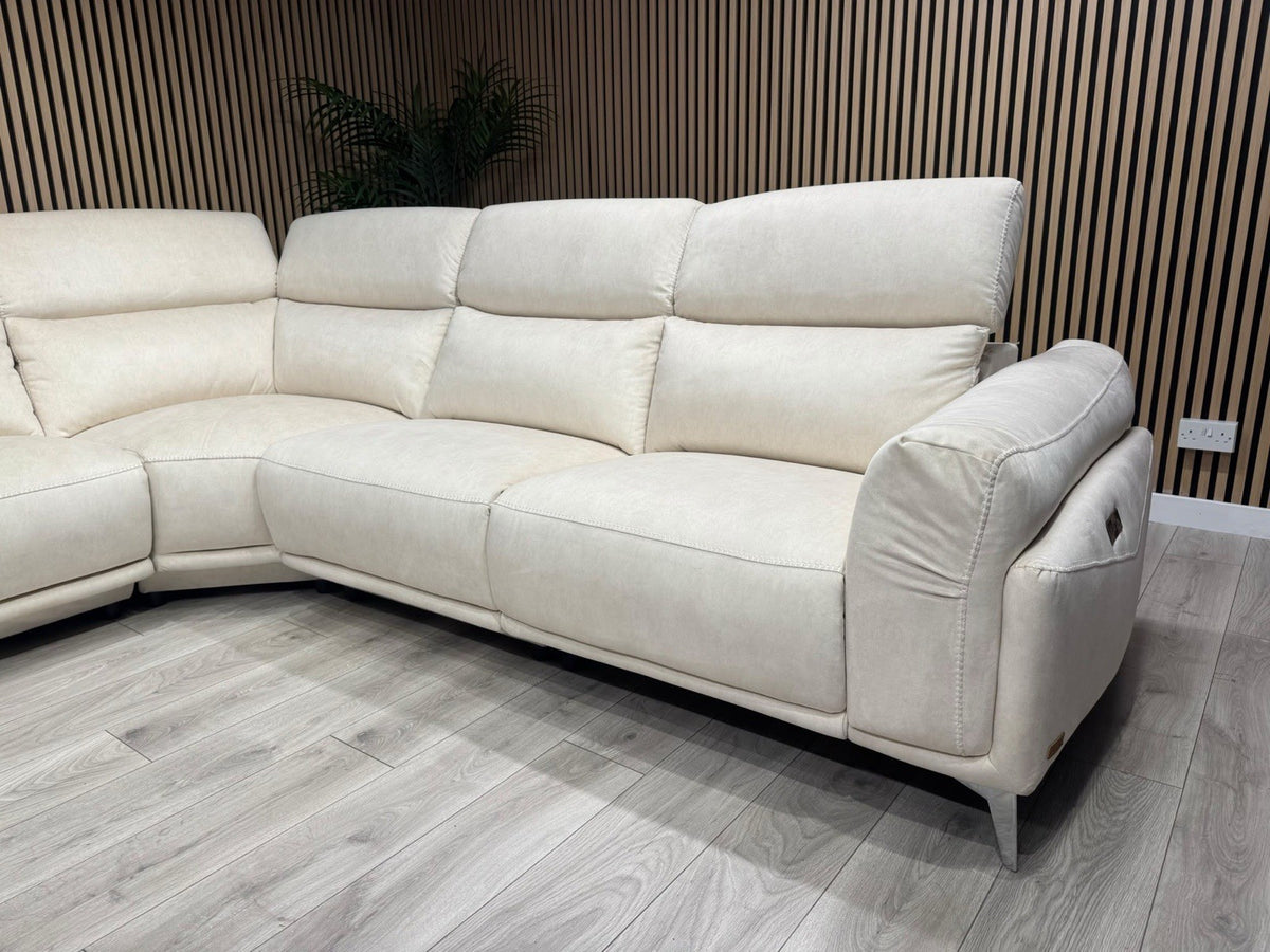 ScS GATTOLINO Fabric Power Recliner Corner Sofa, Manual Head Tilt - RRP £2,999
