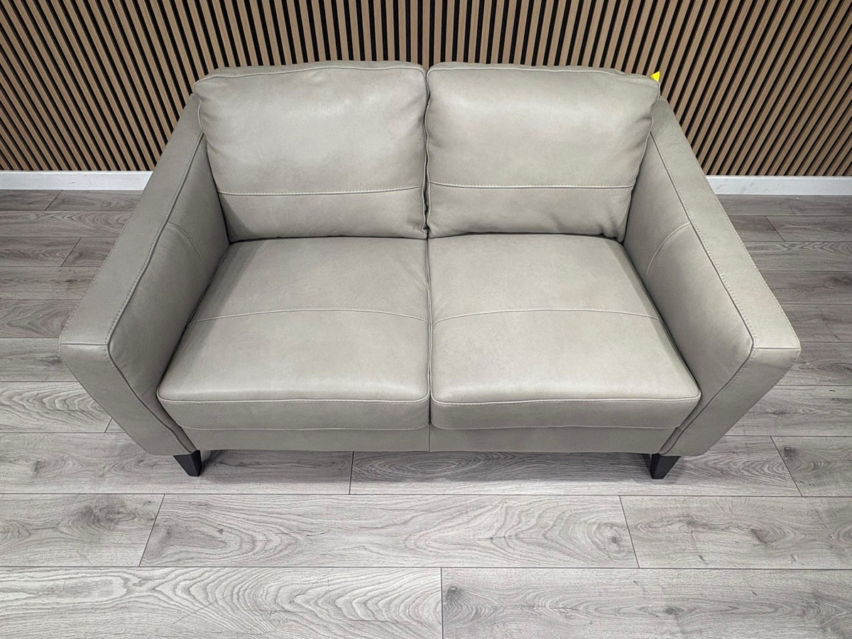 John Lewis BAILEY Style 2 Seater Stone Leather Sofa RRP £1695