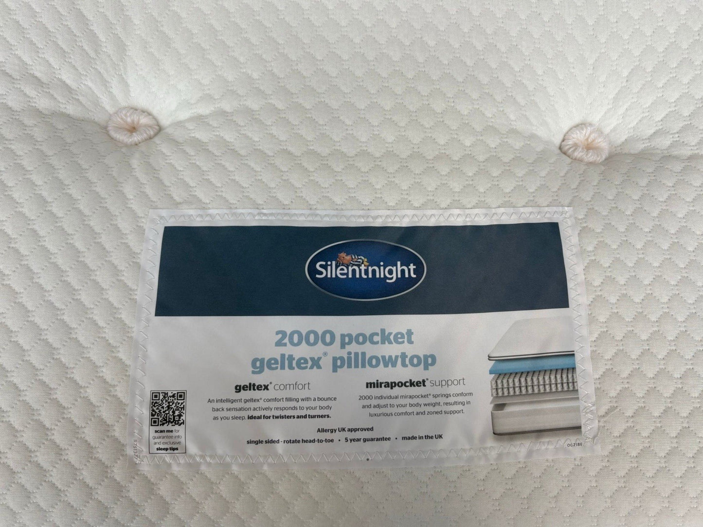 Silentnight 2000 Pocket Geltex Pillowtop 6ft Superking Mattress - RRP £1,299