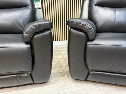 NAVONA 3 Seater + 2 Seater Leather Sofa Set, Power Recliners - RRP £3,498