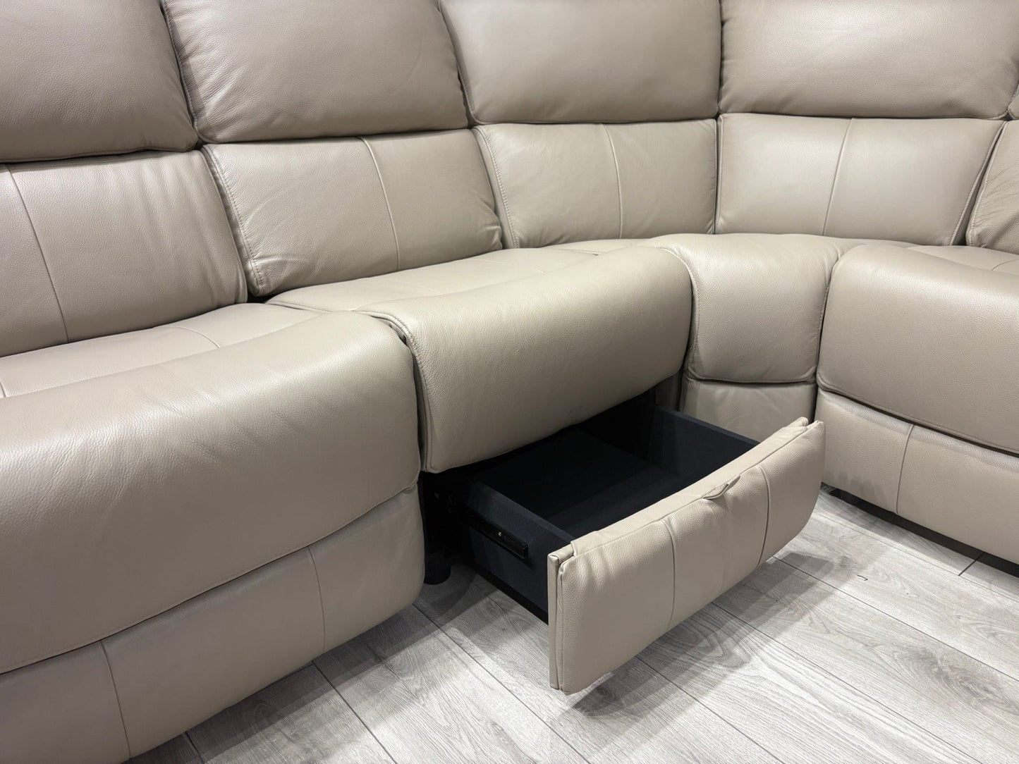 Oak FurnitureLand - Ezra Leather Modular Corner Sofa Power Recliners - RRP £3549