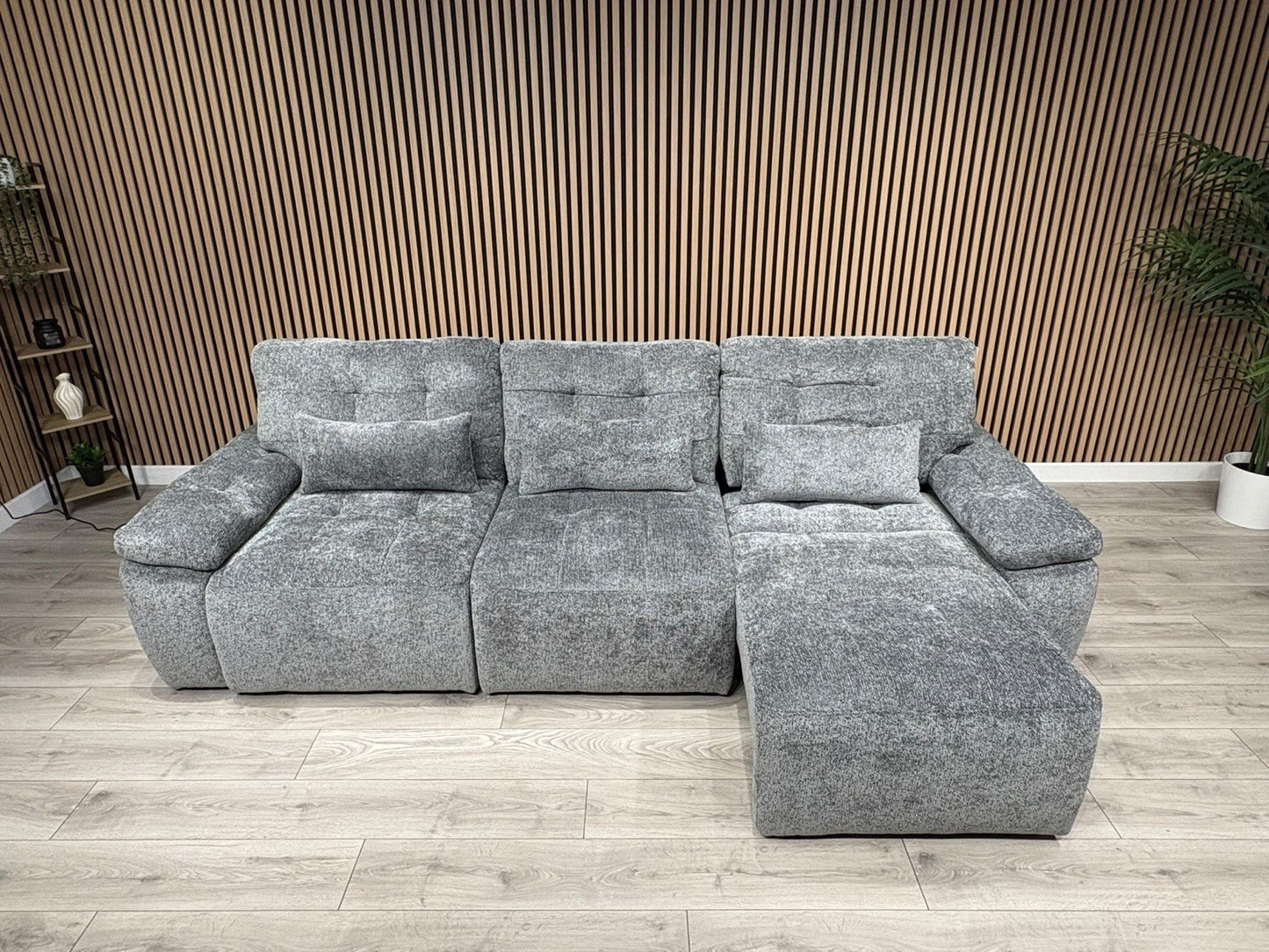 Dallas Electric Power Chaise Grey 3 Seater Sofa Bed - RRP £2500