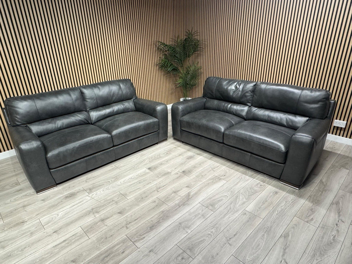 ScS Sisi Italia LUCCA Leather 2 x 3 Seater Sofa Set - RRP £4498