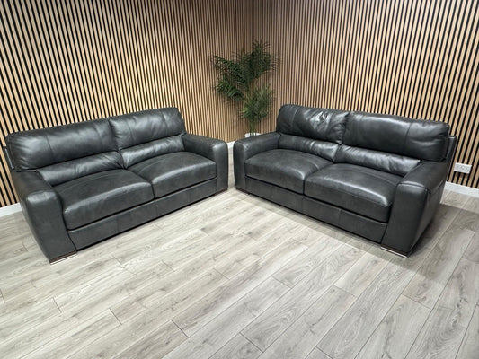 ScS Sisi Italia LUCCA Leather 2 x 3 Seater Sofa Set - RRP £4498