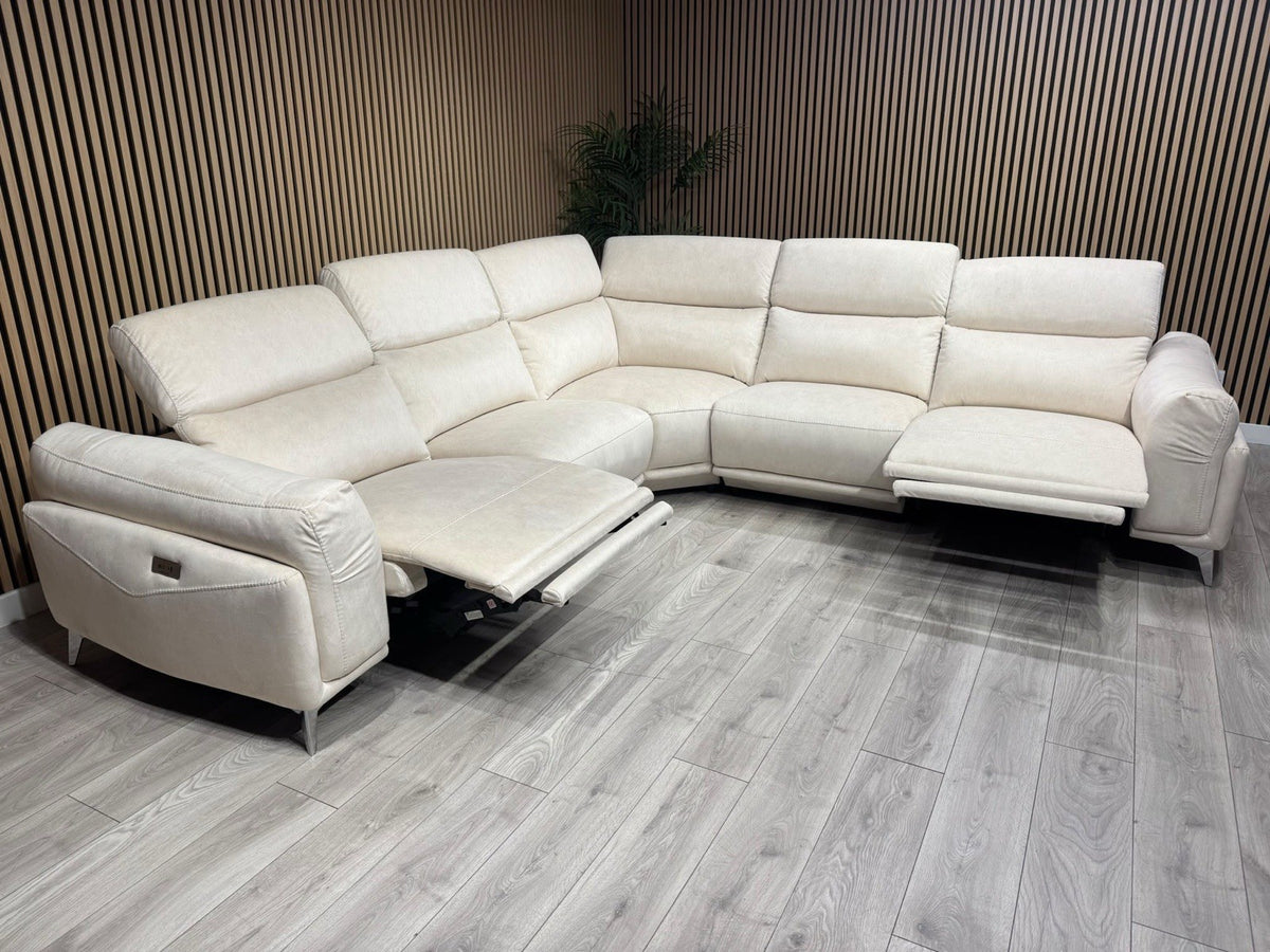 ScS GATTOLINO Fabric Power Recliner Corner Sofa, Manual Head Tilt - RRP £2,999