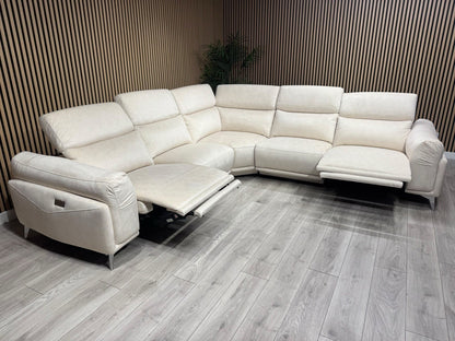 ScS GATTOLINO Fabric Power Recliner Corner Sofa, Manual Head Tilt - RRP £2,999