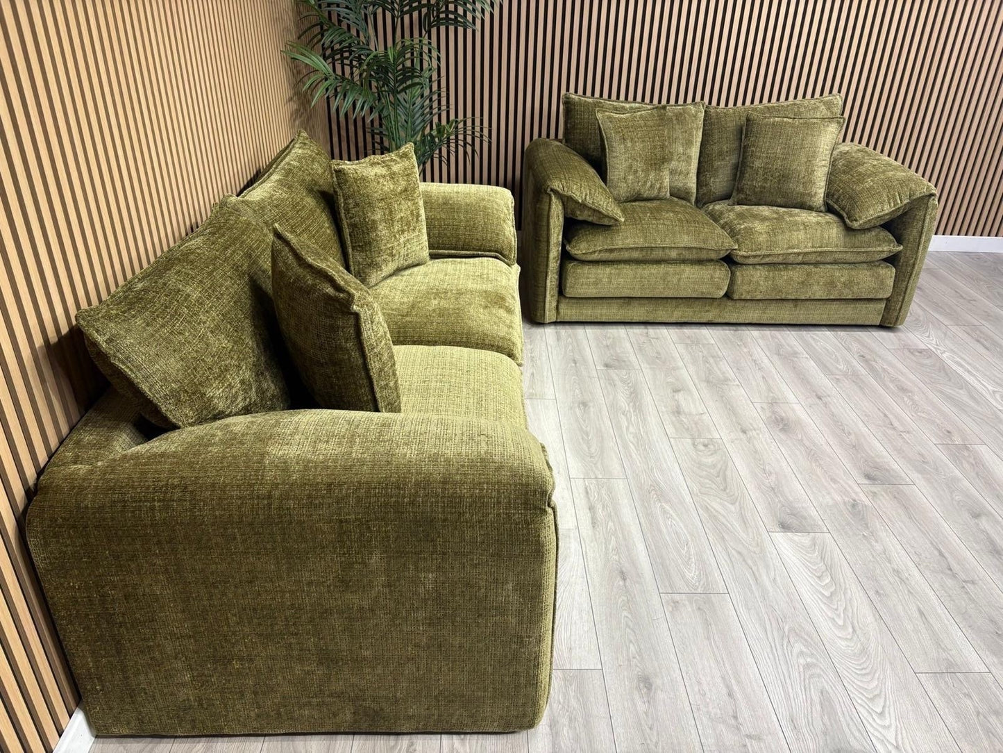 SOLICE Fabric 3 Seater + 2 Seater Sofa Set, Green - RRP £2,498