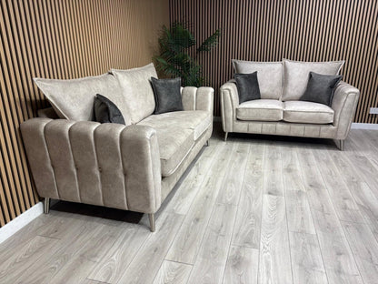 DFS - Cherished Style 3 + 2 Seater Sofa Set, Formal Back, Oatmeal - RRP £2,598