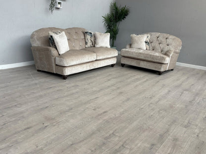 Alexander & James Fabric 3 Seater Button Back Sofa + Love Chair - RRP £3,298