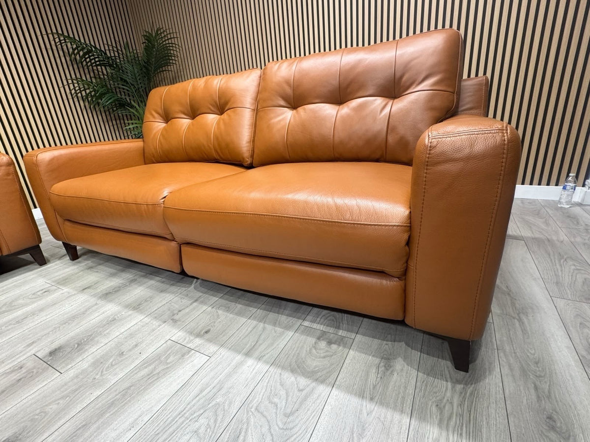 ScS Poltronesofa RUFFIO Leather 2 x 3 Seater Power Recliner Sofa Set - RRP £4498