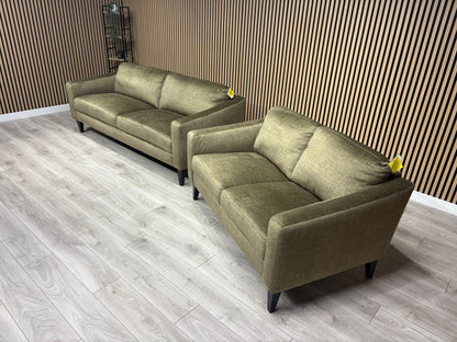 John Lewis BAILEY Style Fabric 3 Seater + 2 Seater Sofa Set, Olive - RRP £2,978