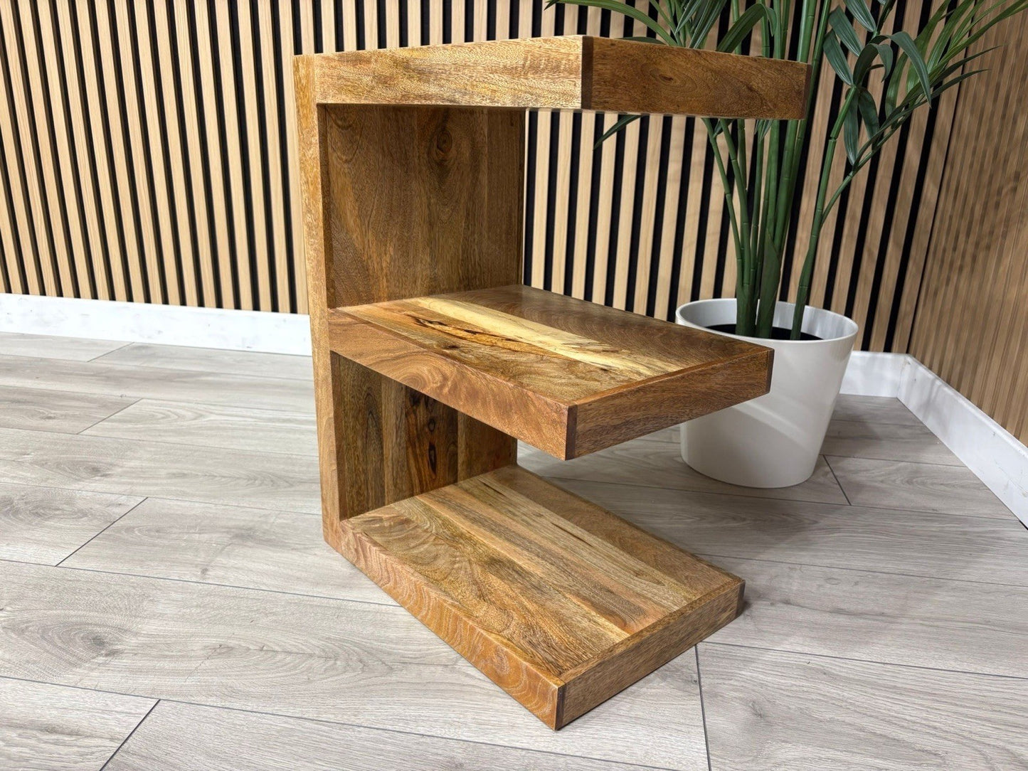 NEXT Sample - Cuba Mango Wood E Shape Shelving Unit - RRP: £459