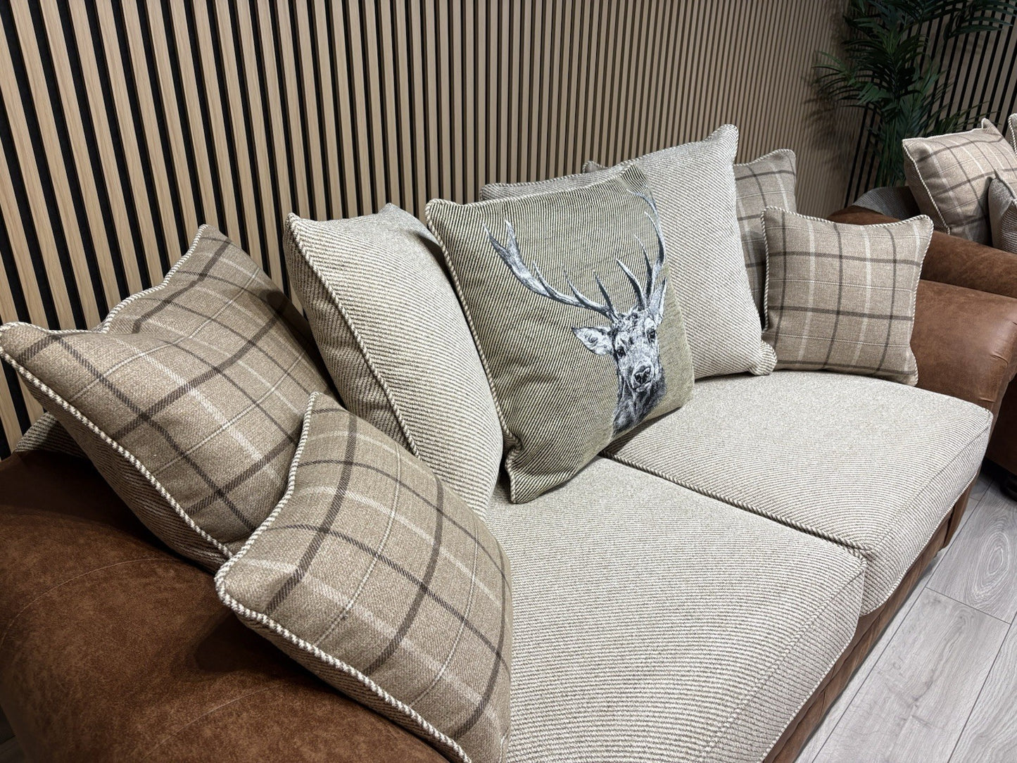 DARWIN Fabric Scatter Back 3 Seater + 2 Seater Sofa Set - RRP £2,598