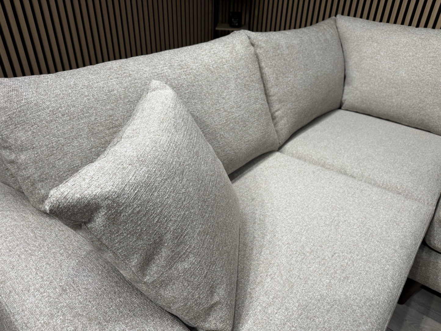 NEXT - Parker Fabric LHF Corner Sofa, Tweedy Chenille Mid Natural - RRP £2,275
