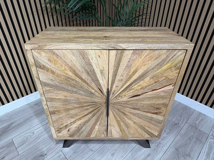 NEXT Sample - Geo Mango Wood Hall Cabinet - RRP: £895