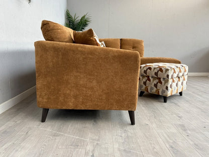 Sofology HALSTON Style Fabric RHF Chaise Corner Sofa + Foostool - RRP £2,898