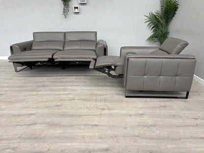 Furniture Village GISELLA Leather 3 Seater Sofa + Armchair Power Set - RRP £4390