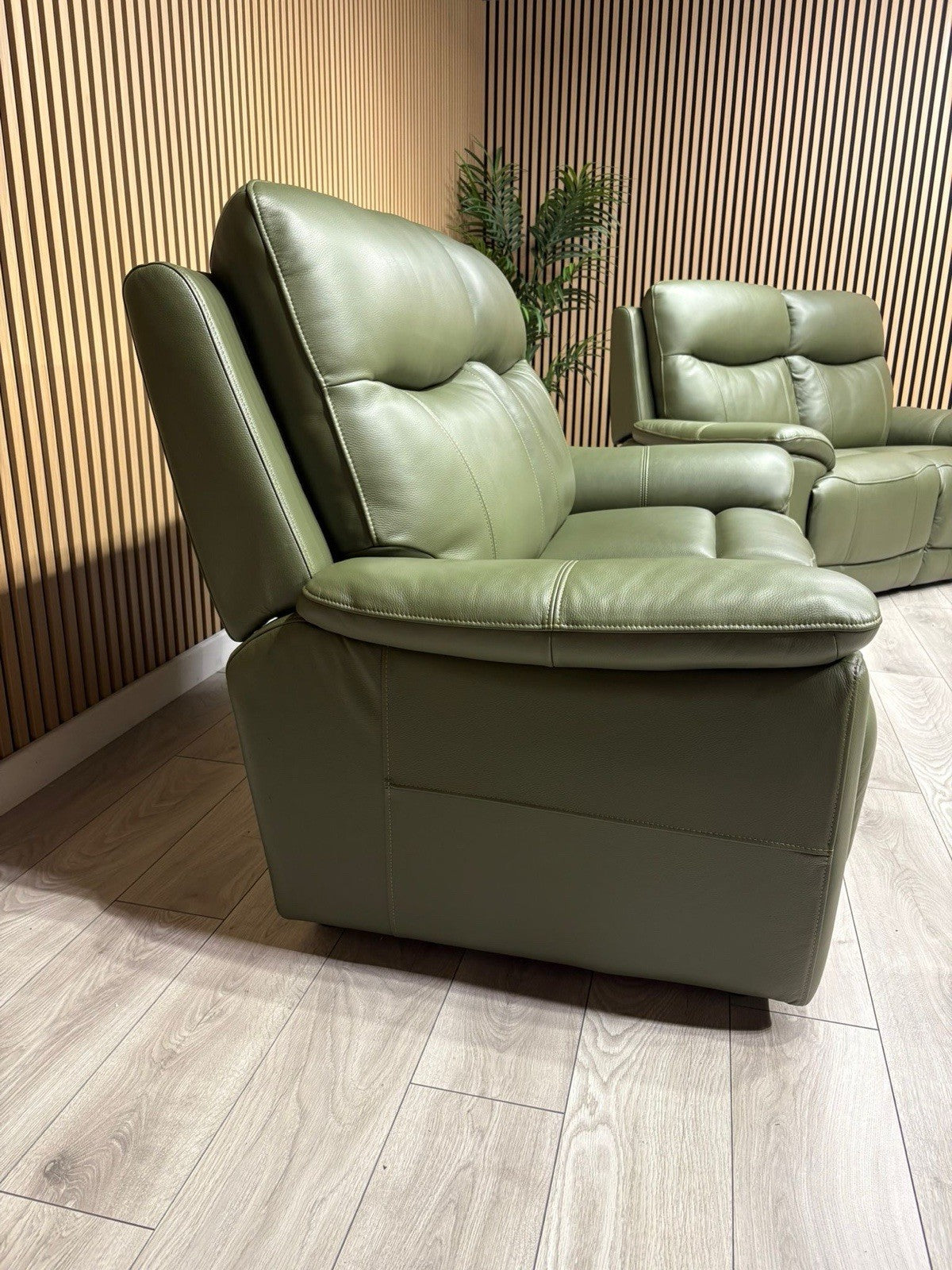 Furniture Village - SLOANE Leather 2 x 2 Seater Sofa Set, Oslo Pine - RRP £2,190