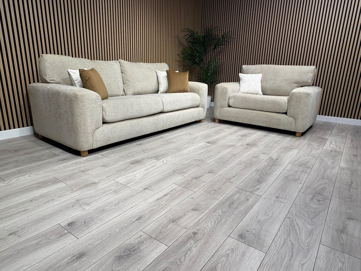 DFS Sample Enzo Fabric 3 Seater Sofa + Love Chair Set RRP £2599