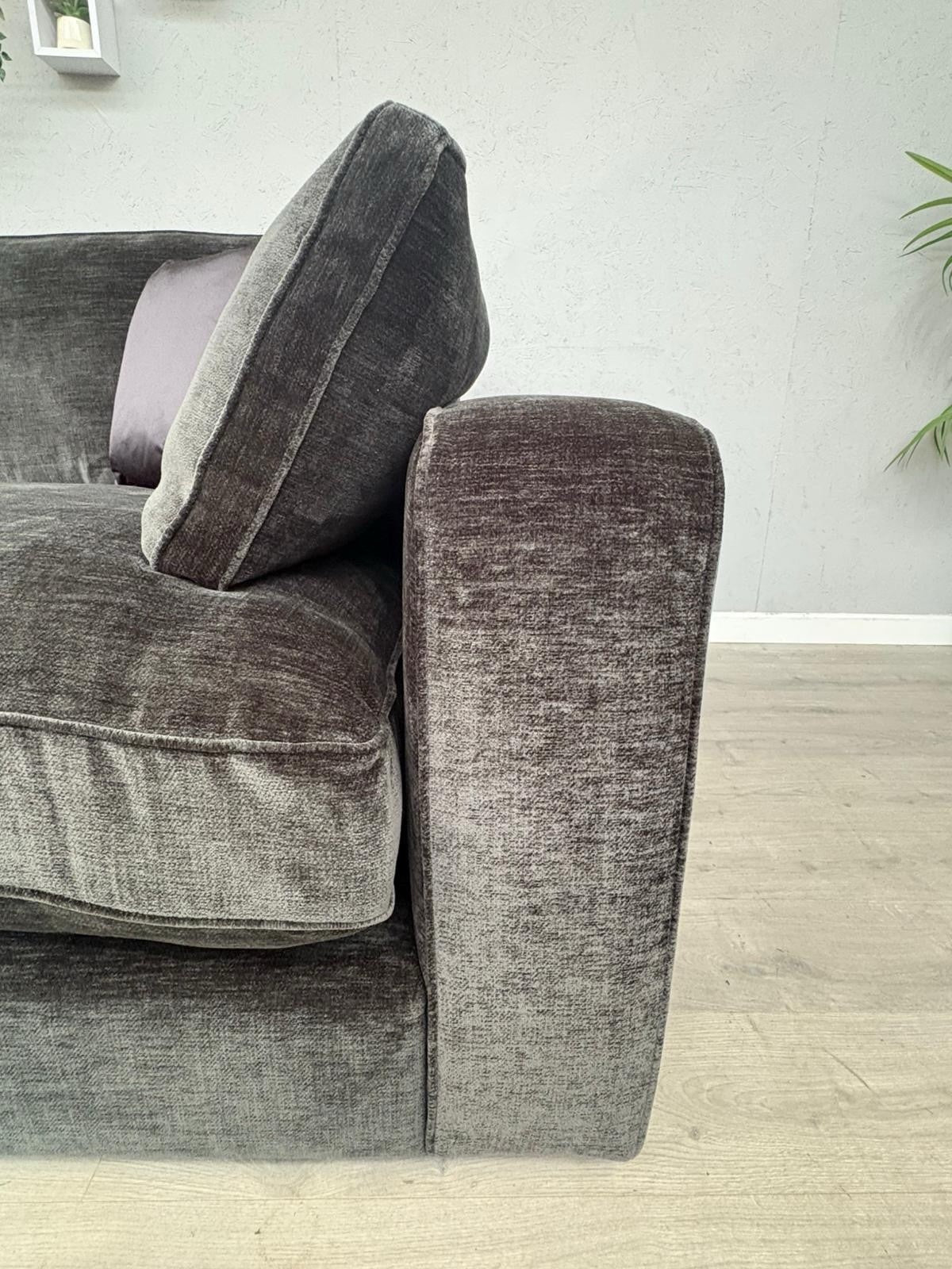 Sofology - CAVALLI Fabric Large 3 Seater Sofa, Chenille Slate - RRP £3,599