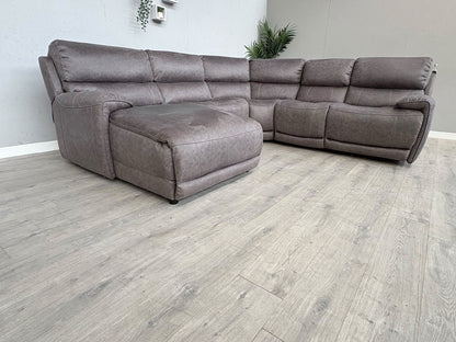 F.V LINK Fabric Corner Chaise Power Sofa, READ DESCRIPTION - RRP £2795