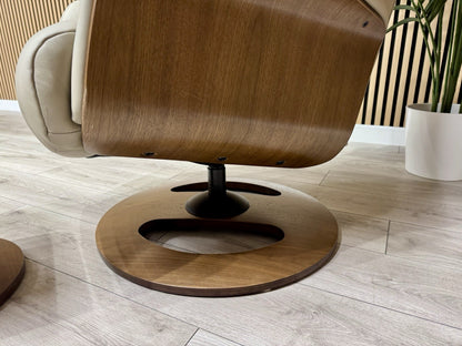 Furniture Village Tallinn Leather Swivel Chair and Footstool - RRP £1395