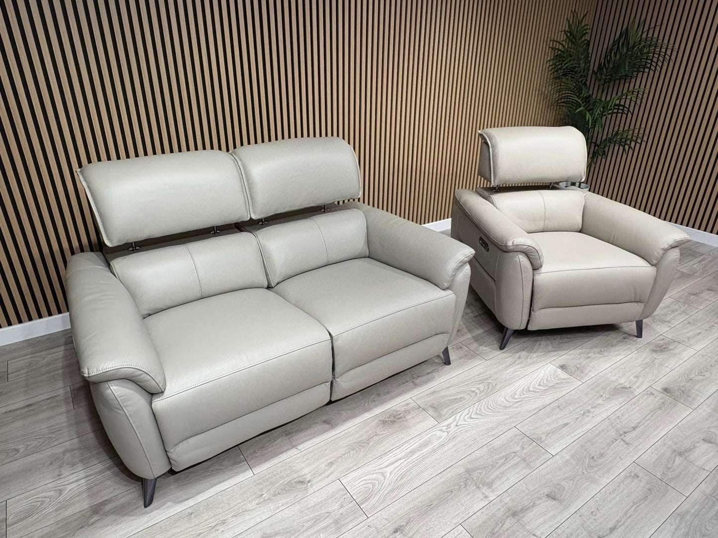 Furniture Village JUDE Style Leather 2 Seater Sofa + Armchair Set - RRP £4,440