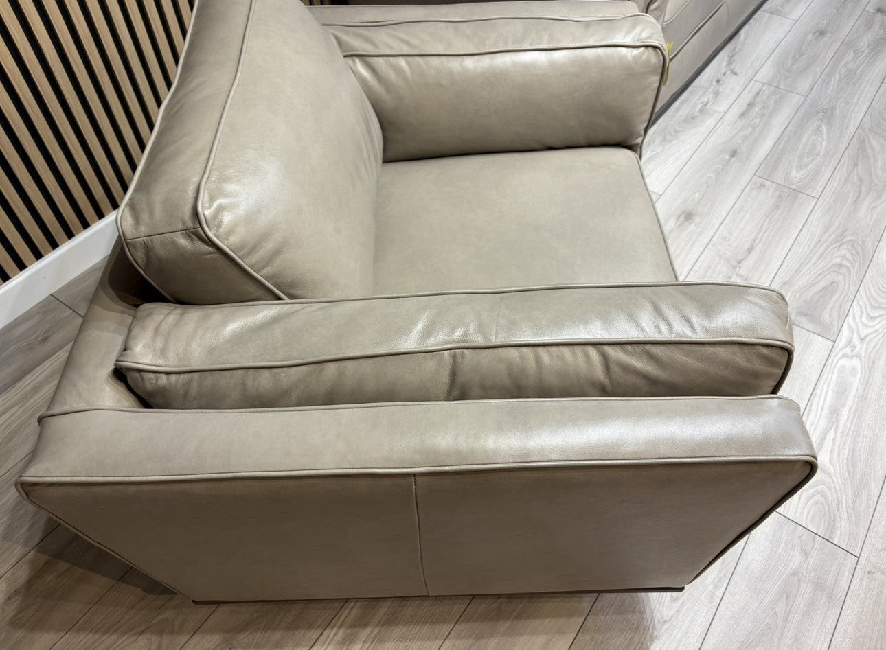 John Lewis Sample VALENCIA Leather Armchair, Greige - RRP £1799
