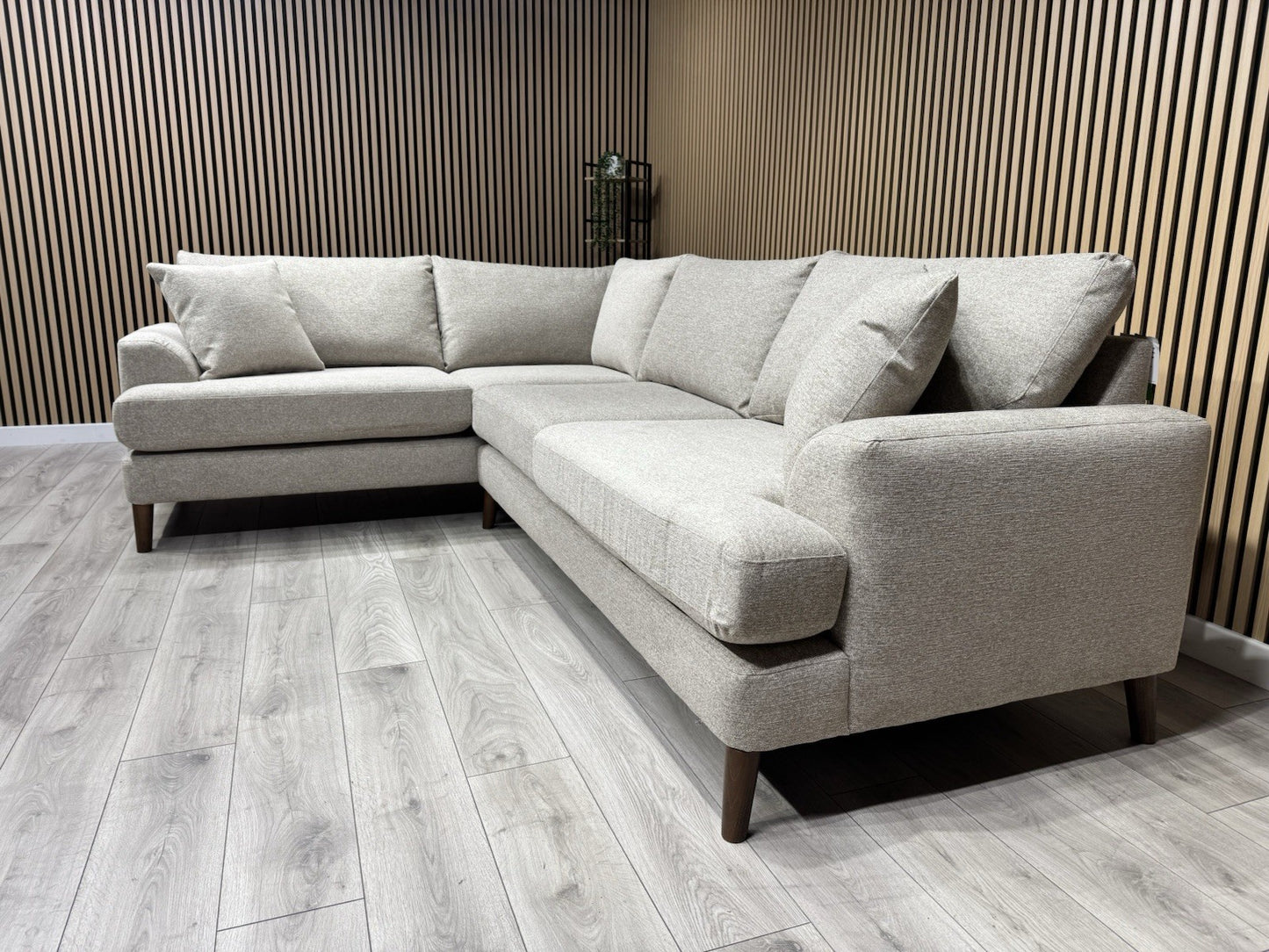 NEXT - Parker Fabric LHF Corner Sofa, Tweedy Chenille Mid Natural - RRP £2,275