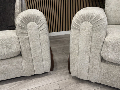 Charlie Marble Arch Style 3 Seater + Love Chair Fabric Sofa Set - RRP £3098