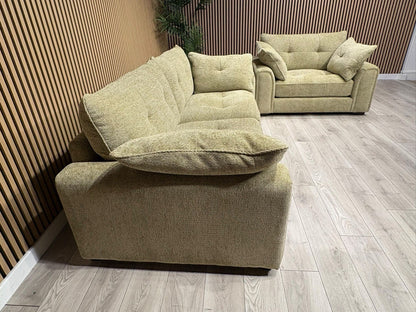 Davina Fabric Large 3 Seater Sofa + Love Chair Set - RRP £2698