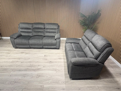 DFS New Lawson Power Recliner 3+2 Seater Sofa Set + Fold Down Table - RRP £2498
