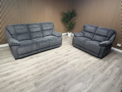 ORLANDO Fabric 3 Seater + 2 Seater Power Recliner Sofa Set - RRP £3398