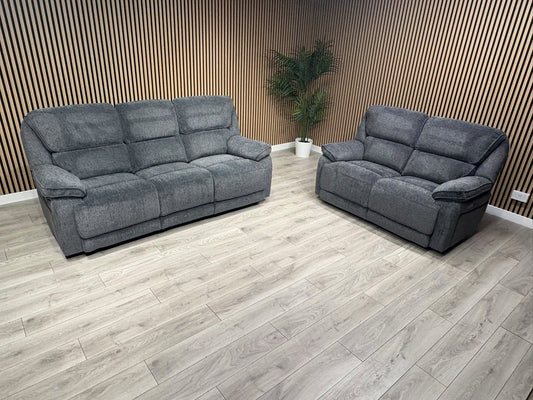 ORLANDO Fabric 3 Seater + 2 Seater Power Recliner Sofa Set - RRP £3398