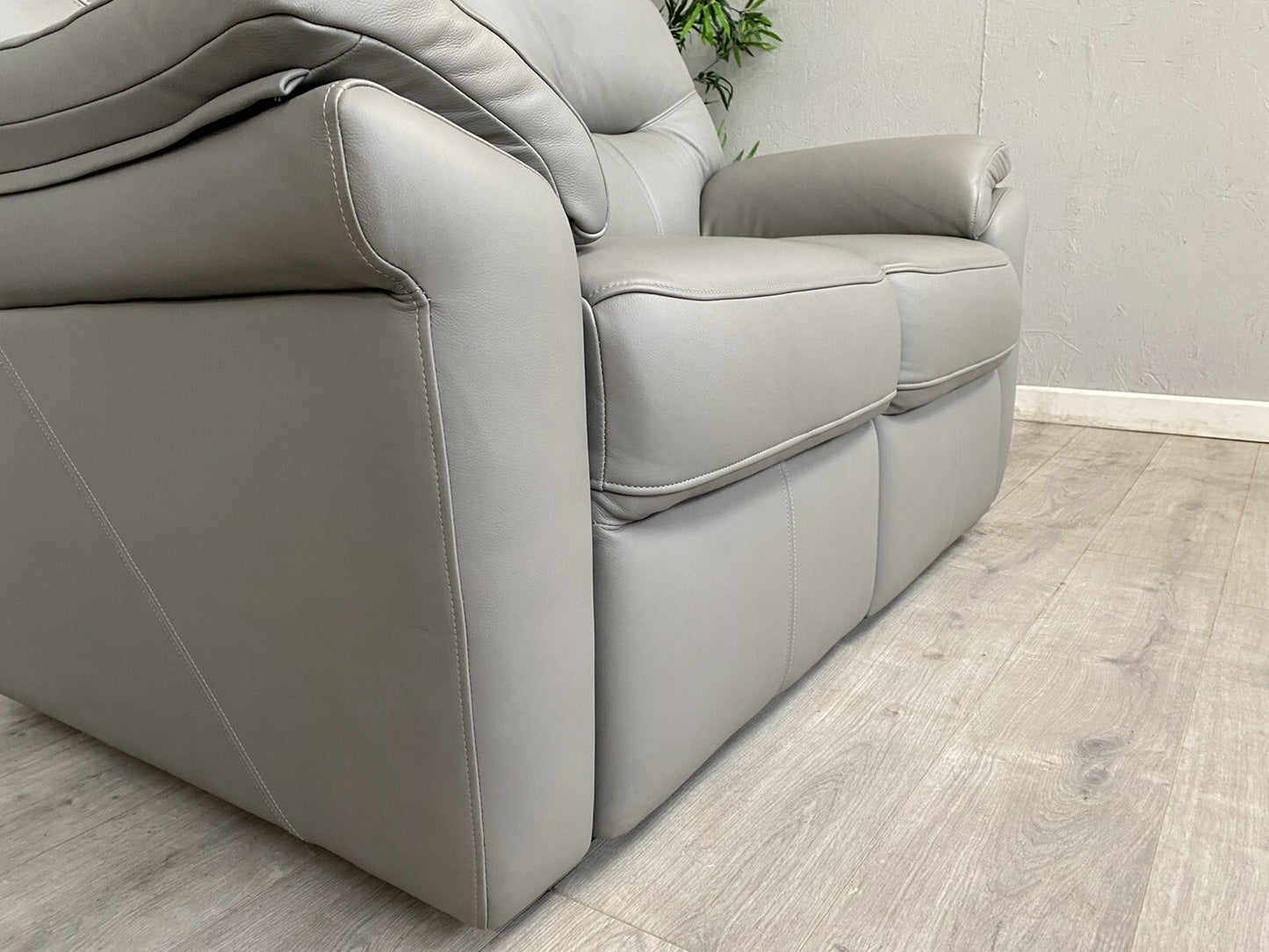 F. Village. G Plan - SEATTLE Leather 2 Seater Sofa, Cambridge Grey, RRP £3,270