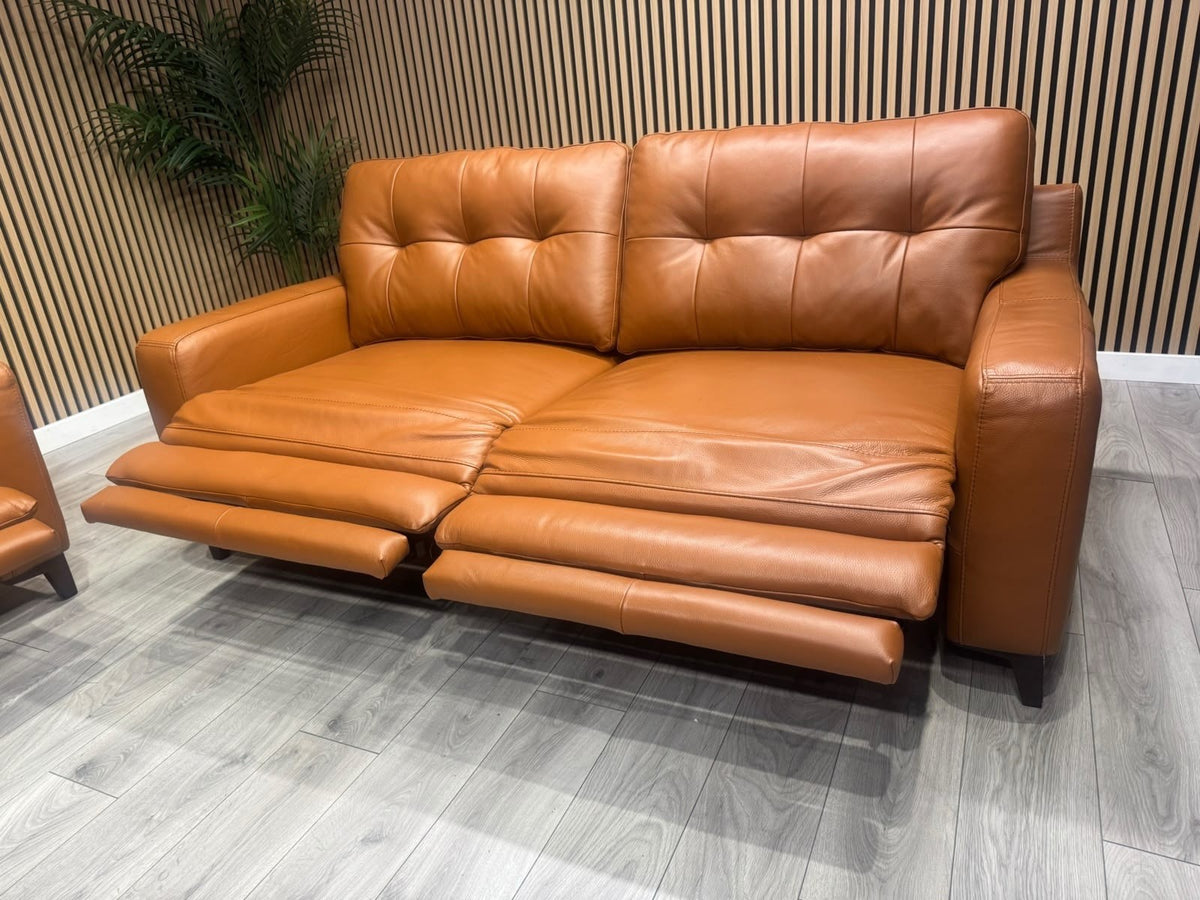 ScS Poltronesofa RUFFIO Leather 2 x 3 Seater Power Recliner Sofa Set - RRP £4498