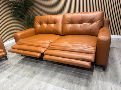ScS Poltronesofa RUFFIO Leather 2 x 3 Seater Power Recliner Sofa Set - RRP £4498