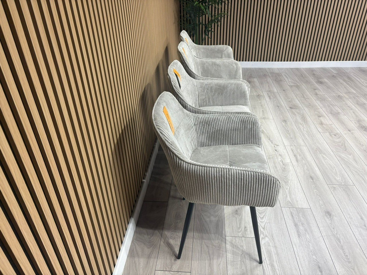 NEXT Sample - Light Grey Corduroy Dining Chairs