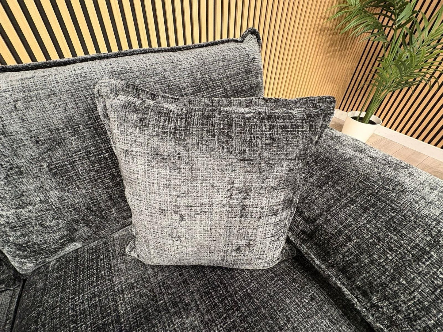 SOLICE Fabric 3 Seater + 2 Seater Sofa Set, Black - RRP £2,498