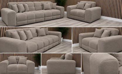 EVE CLOUD Large Fabric 4 Seater Sofa + Armchair, Latte - RRP £2,998