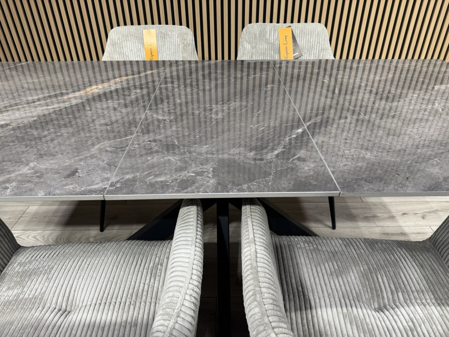 NEXT Sample - CRETE Marble Effect Extending Dining Table + 4 x Chairs. RRP £1899
