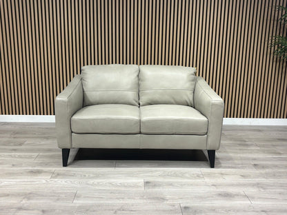 John Lewis BAILEY Style 2 Seater Stone Leather Sofa RRP £1695