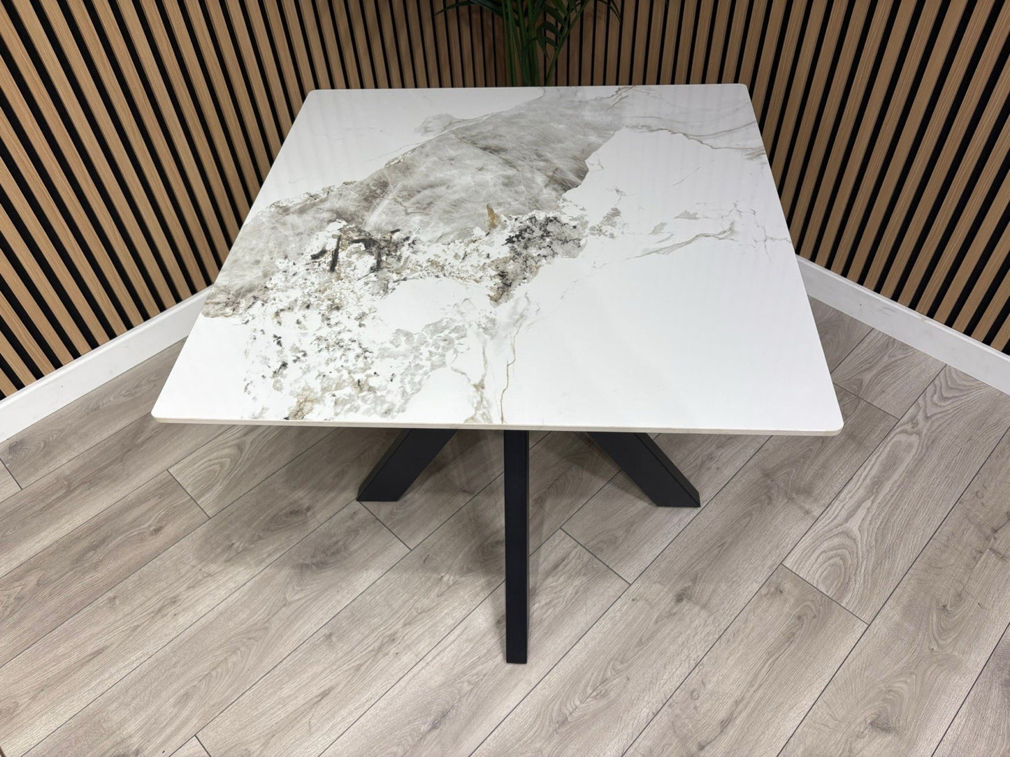 NEXT Sample - Crete Marble Effect Square Dining Table - RRP £699
