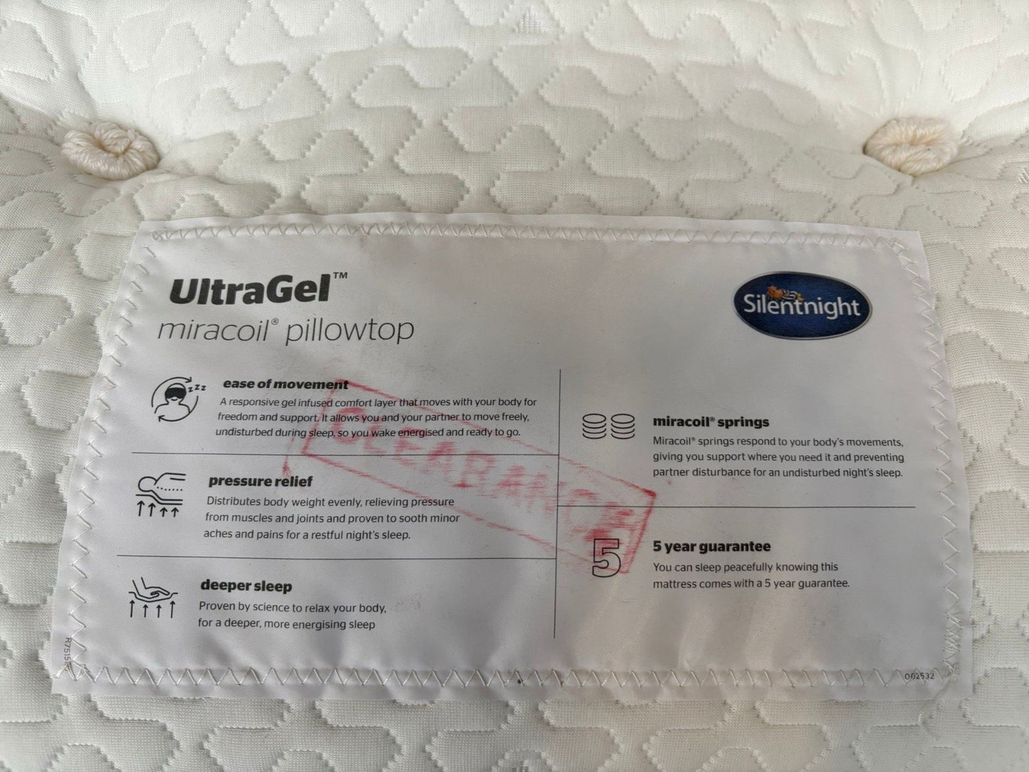 Silentnight UltraGel Miracoil Pillow top 5ft Kingsize Mattress - RRP £999