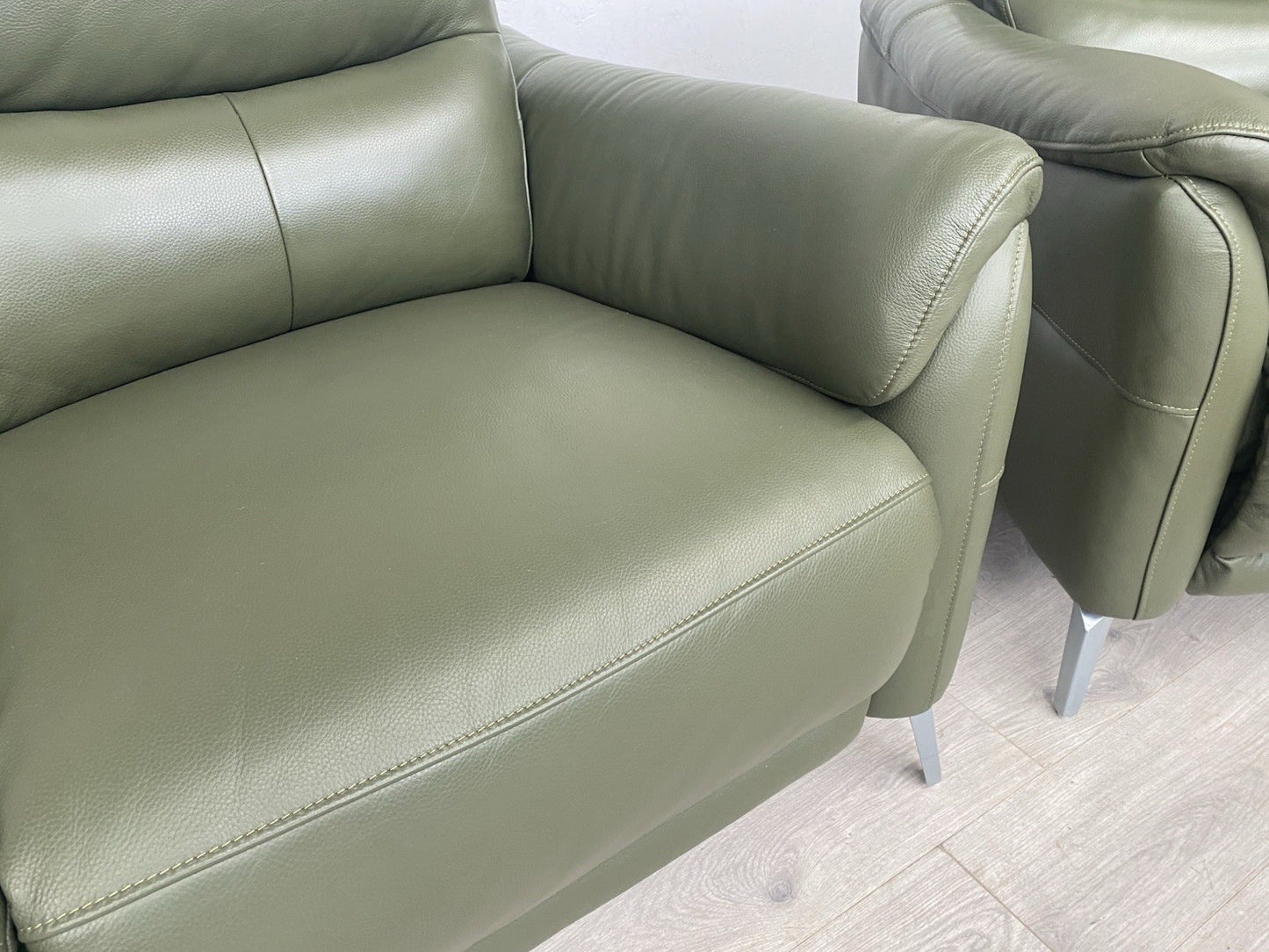 Furniture Village DAYTONA Leather 2 x  2 Seater Sofa Set, Oslo Pine - RRP £2,990