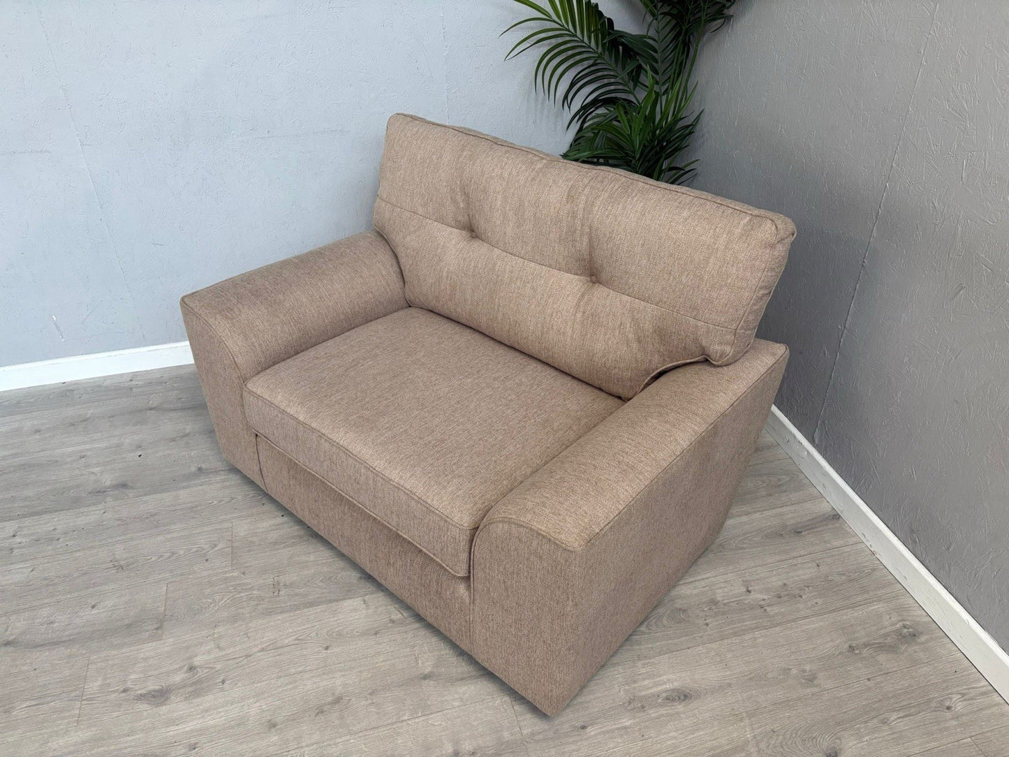 NEXT - Stamford Fabric Button Back Snuggler Armchair, Mid Natural - RRP £899